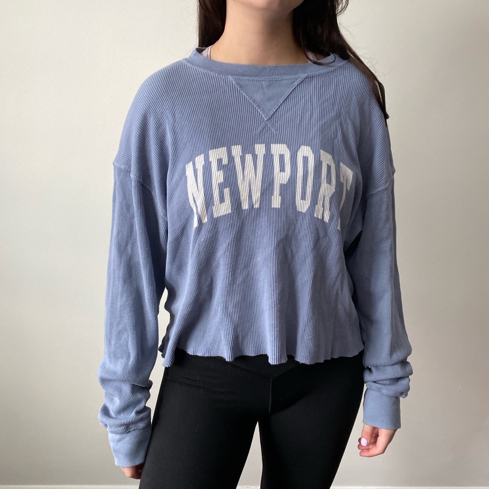 Blue brandy melville newport waffle tee